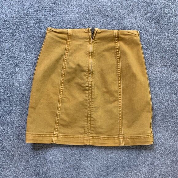 Free People Skirt Womens 0 Honey Cotton Blend Stretch Modern Femme Zip Back Mini - Picture 7 of 10